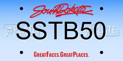 SSTB50 South Dakota License Plate