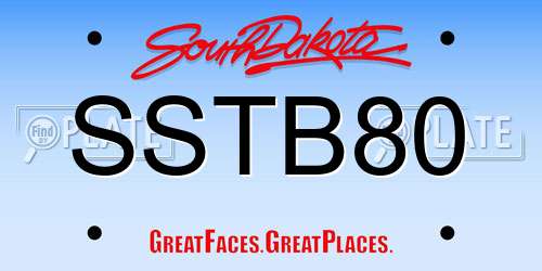 SSTB80 South Dakota License Plate