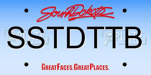 SSTDTTB South Dakota License Plate