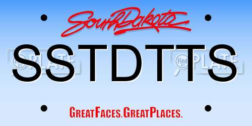 SSTDTTS South Dakota License Plate