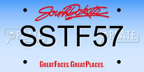 SSTF57 South Dakota License Plate
