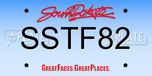 SSTF82 South Dakota License Plate