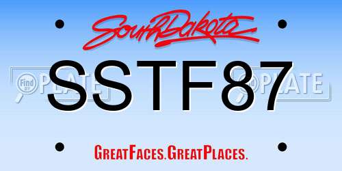 SSTF87 South Dakota License Plate