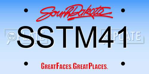 SSTM41 South Dakota License Plate