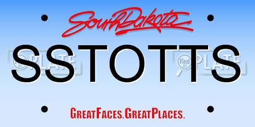 SSTOTTS South Dakota License Plate