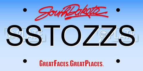 SSTOZZS South Dakota License Plate