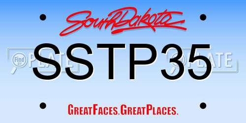 SSTP35 South Dakota License Plate
