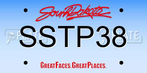 SSTP38 South Dakota License Plate