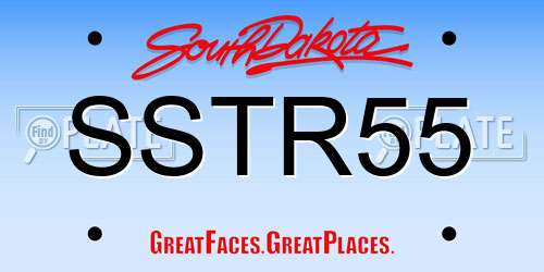 SSTR55 South Dakota License Plate