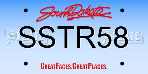 SSTR58 South Dakota License Plate