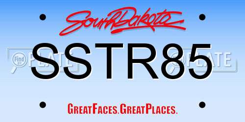 SSTR85 South Dakota License Plate