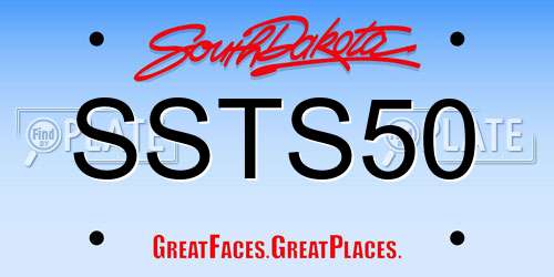 SSTS50 South Dakota License Plate