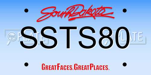SSTS80 South Dakota License Plate