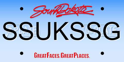 SSUKSSG South Dakota License Plate