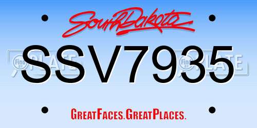 SSV7935 South Dakota License Plate