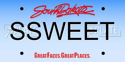 SSWEET South Dakota License Plate