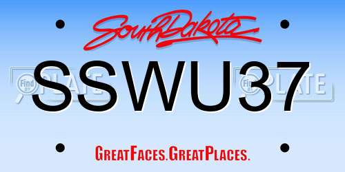 SSWU37 South Dakota License Plate