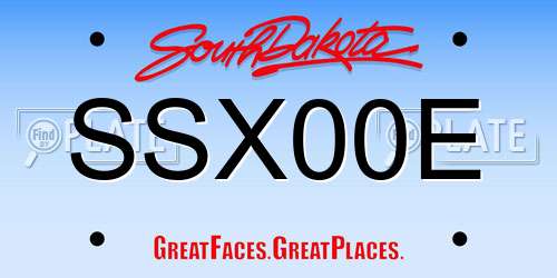 SSX00E South Dakota License Plate