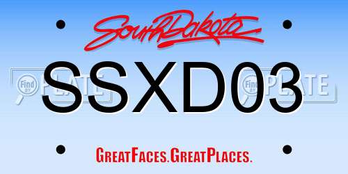 SSXD03 South Dakota License Plate