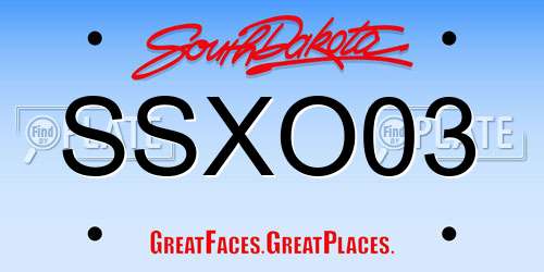 SSXO03 South Dakota License Plate