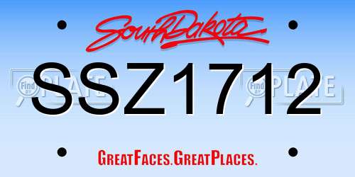 SSZ1712 South Dakota License Plate