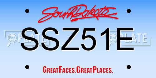 SSZ51E South Dakota License Plate