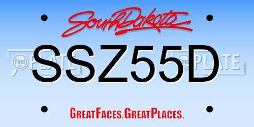 SSZ55D South Dakota License Plate