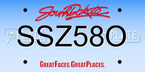 SSZ58O South Dakota License Plate