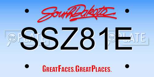 SSZ81E South Dakota License Plate