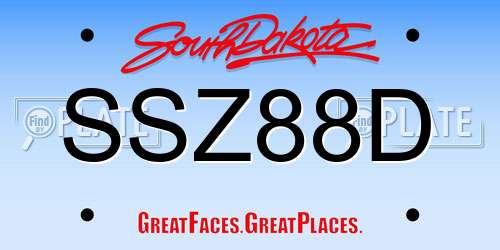 SSZ88D South Dakota License Plate