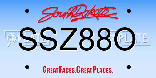 SSZ88O South Dakota License Plate