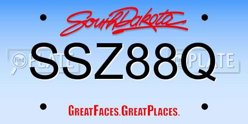 SSZ88Q South Dakota License Plate