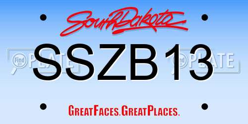 SSZB13 South Dakota License Plate