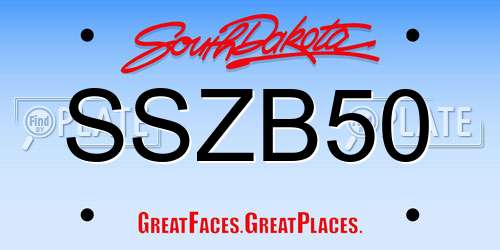 SSZB50 South Dakota License Plate