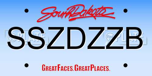 SSZDZZB South Dakota License Plate