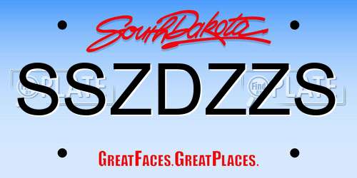 SSZDZZS South Dakota License Plate