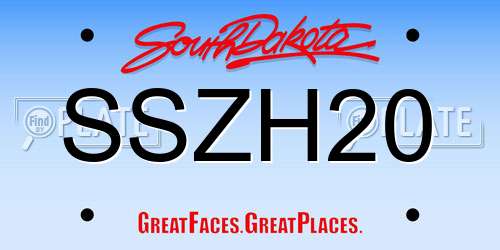 SSZH20 South Dakota License Plate
