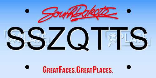SSZQTTS South Dakota License Plate