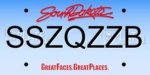 SSZQZZB South Dakota License Plate