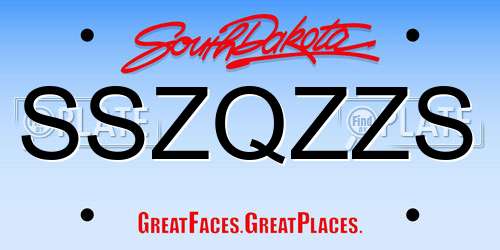 SSZQZZS South Dakota License Plate