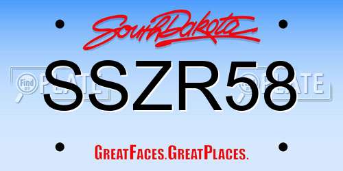 SSZR58 South Dakota License Plate