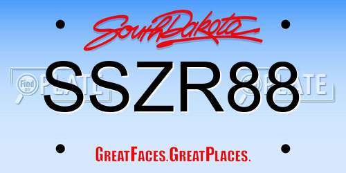 SSZR88 South Dakota License Plate
