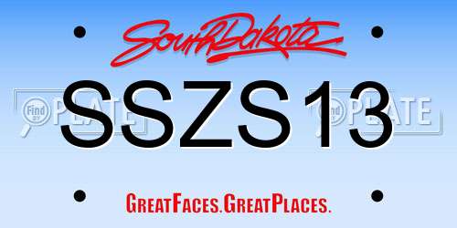 SSZS13 South Dakota License Plate