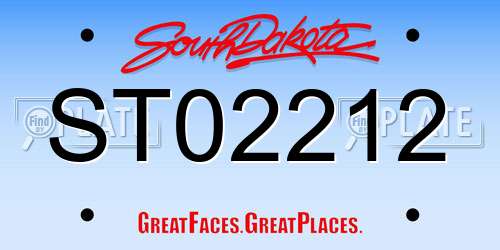 ST02212 South Dakota License Plate