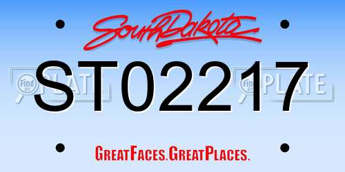ST02217 South Dakota License Plate