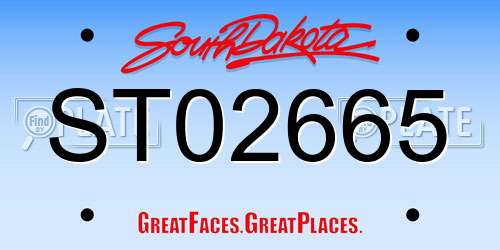 ST02665 South Dakota License Plate