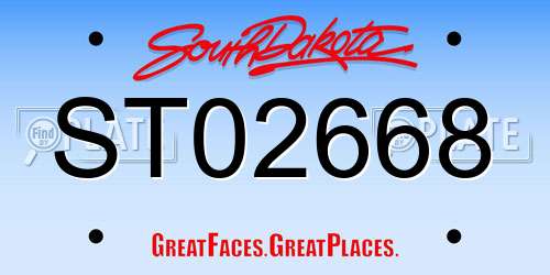 ST02668 South Dakota License Plate