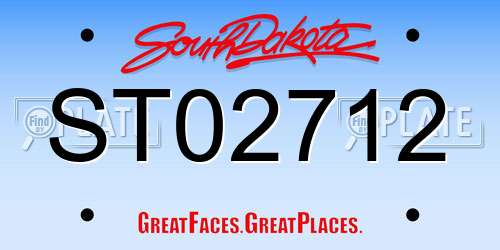 ST02712 South Dakota License Plate