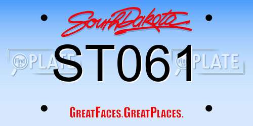 ST061 South Dakota License Plate