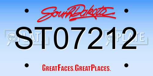ST07212 South Dakota License Plate